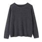 Simple grey round neck pullover sweater