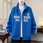 Men's Trendy Long Sleeve Lapel Hooded Loose Fit Sweatshirt Jacket