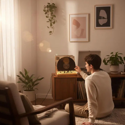 Wooden Vinyl Record Stand