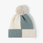Color block knit hat with pom-pom - view 3