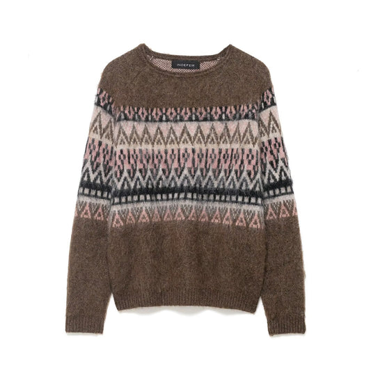 Leisure and Lazy Color Brushing Effect Jacquard Knitted Shirt