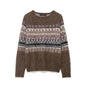 Leisure and Lazy Color Brushing Effect Jacquard Knitted Shirt