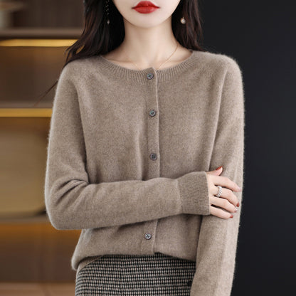 Osmanthus needle wool sweater women's knitted cardigan