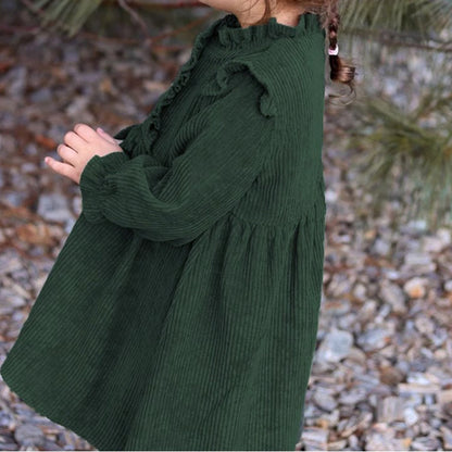 Autumn and winter lace collar long sleeved skirt