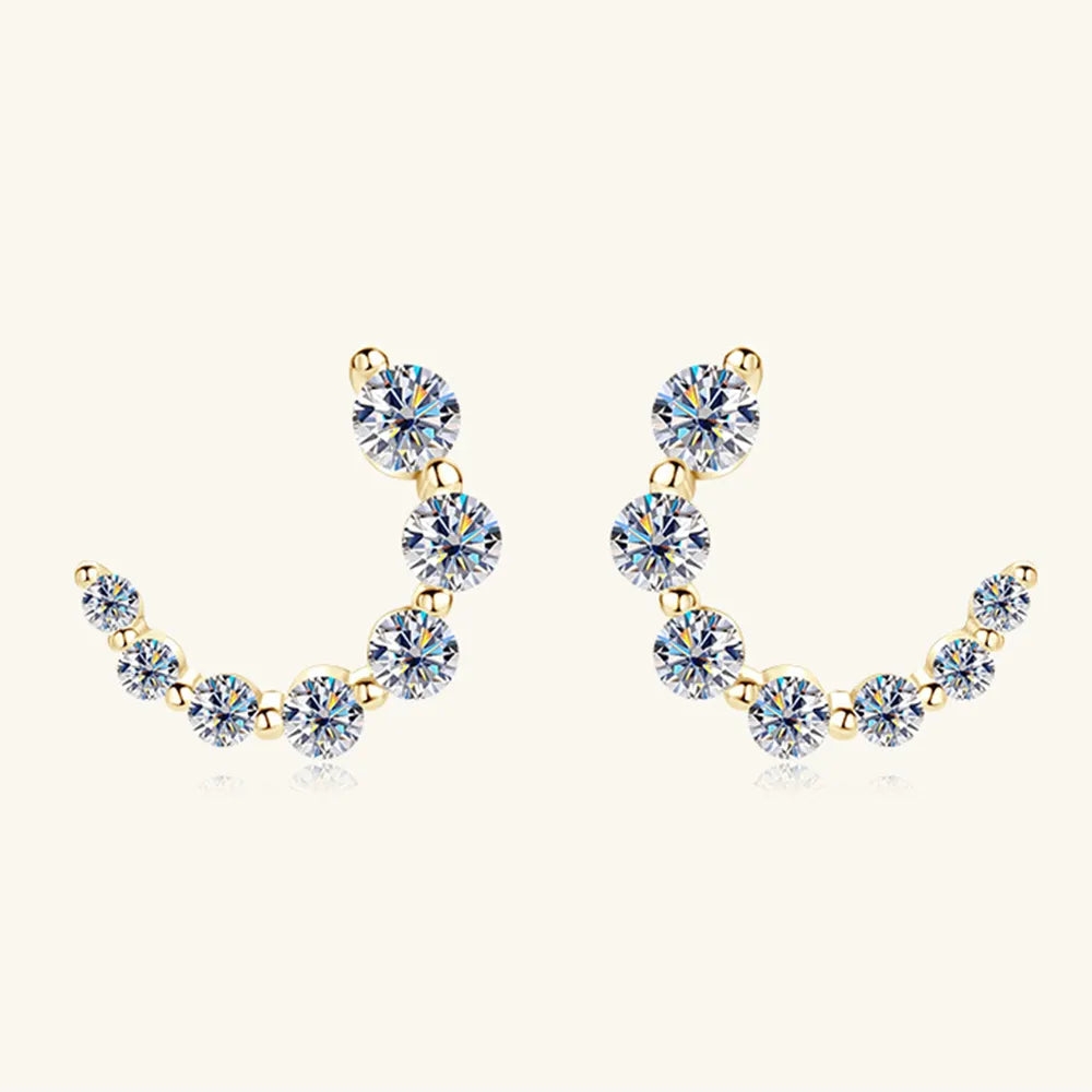 925 sterling silver moissanite stud earrings - view 2