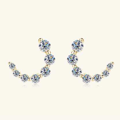 925 sterling silver moissanite stud earrings - view 2