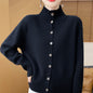 Women's Vintage Stand Collar Knit Cardigan Top
