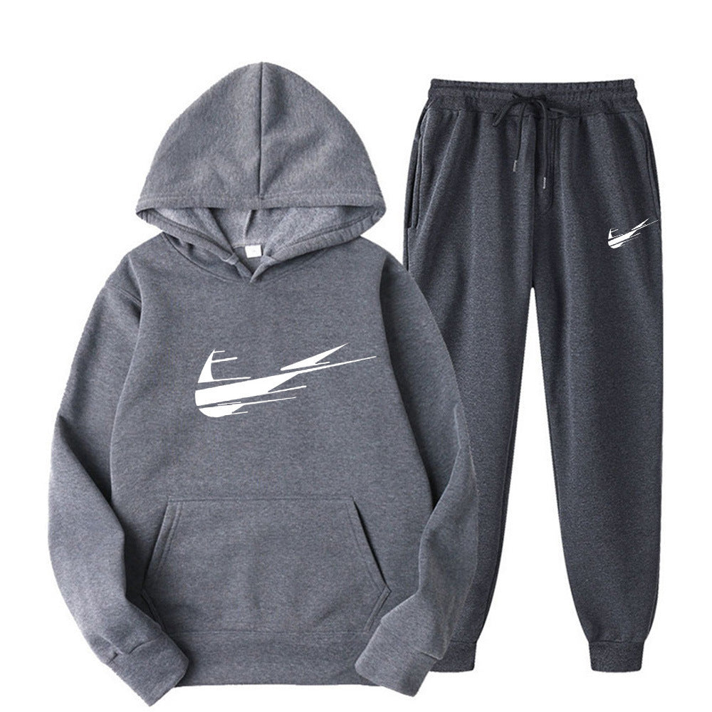 Hooded pullover printed sweatpants
