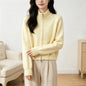 Solid color stand up collar sweater