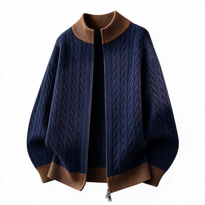 Stand Collar Knit Cardigan