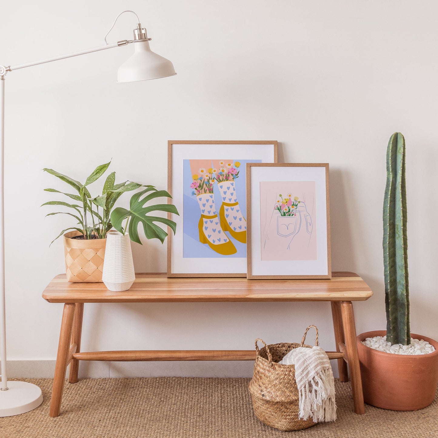 COLLECTING WILDFLOWERS (LEFT) PRINT