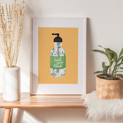 WASH YOUR HANDS DAISY FRESH PRINT
