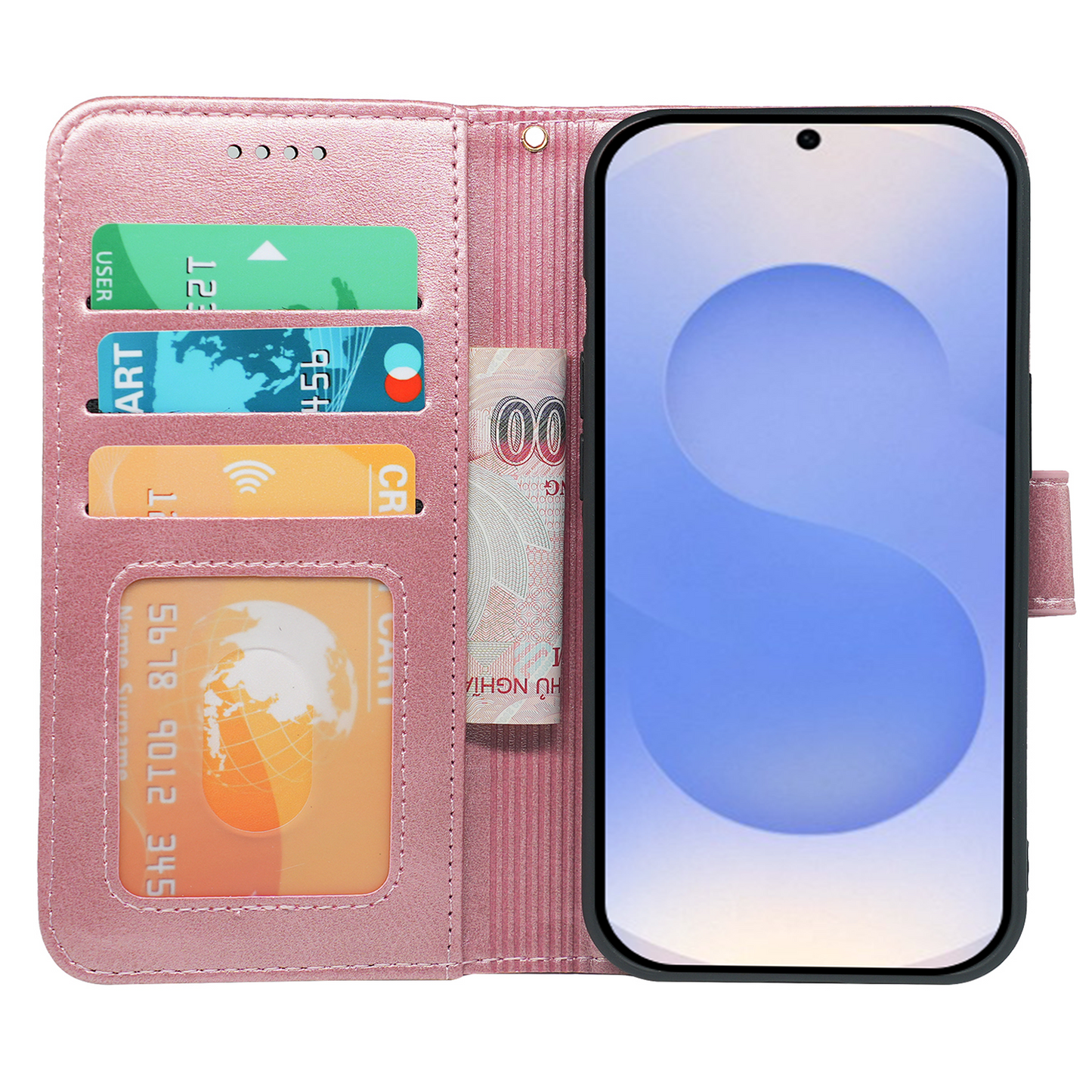 Étui portefeuille en cuir à rabat pour Samsung Galaxy S26 Series