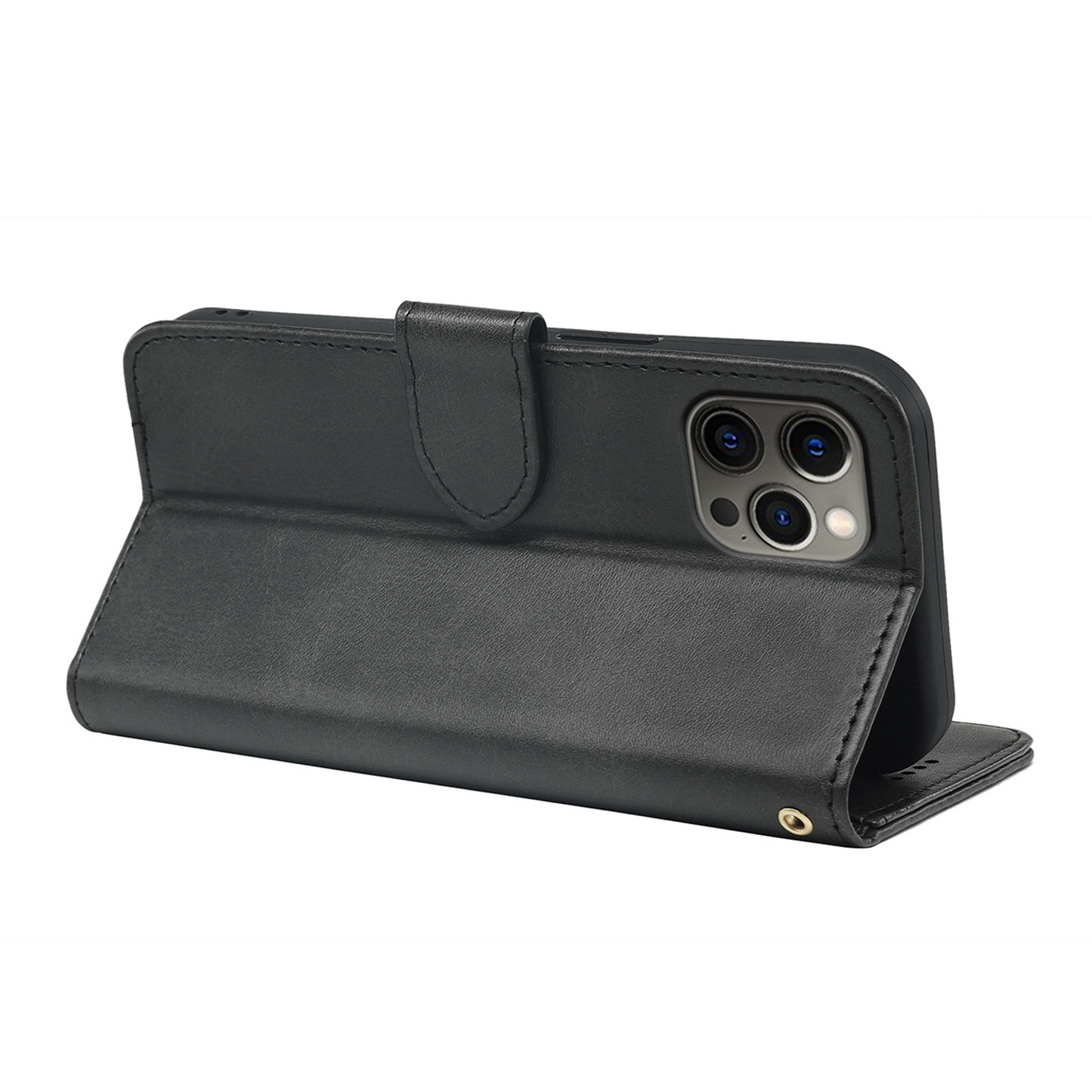 Étui portefeuille à rabat en cuir pour iPhone 14
