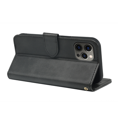 Étui portefeuille à rabat en cuir pour iPhone 14