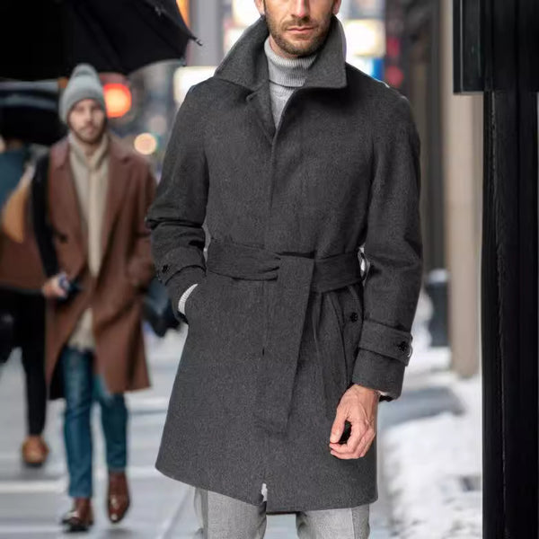 Manteau en laine à manches raglan pour homme