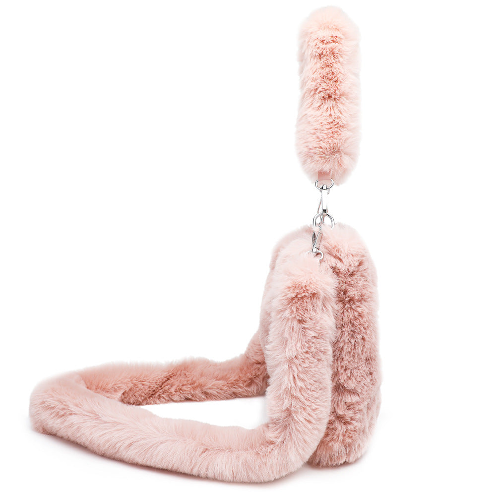 Sac à bandoulière duveteux pour femmes, sac à main à poignée supérieure, sac à main d'automne-hiver en peluche, sacs de courses tendance pour filles, sacs à main pour femmes