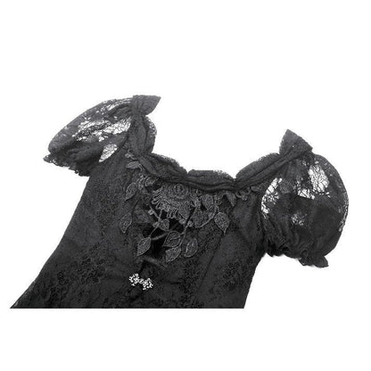 Dark in Love Morwenna Lace Gothic Maxi Dress in Black