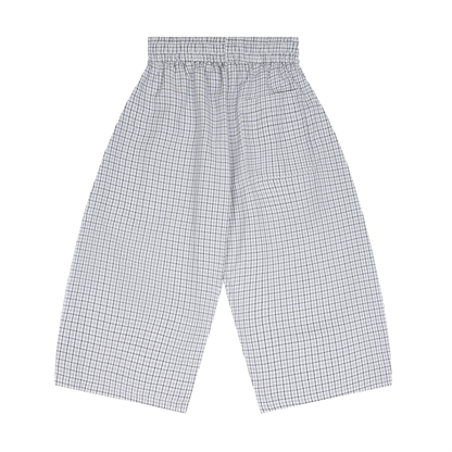 Unisex Plaid Loose Capri Shorts