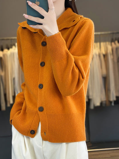 Turtleneck Wool Women's Cardigan Sweater