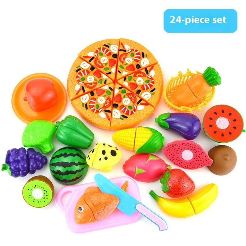 Children's Simulation Kitchen Vegetables And Fruits Plastic Toys Suit