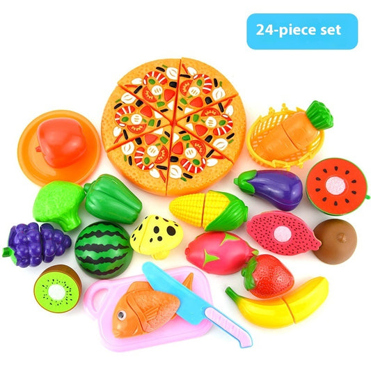 Children's Simulation Kitchen Vegetables And Fruits Plastic Toys Suit