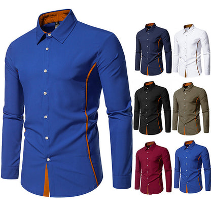 Chemise bicolore mode décontractée européenne et américaine