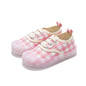 Plaid Canvas Shoes Elastic Band Slip-on Children