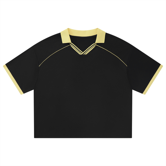 Unisex Collared Piping Boxy Soccer Jersey