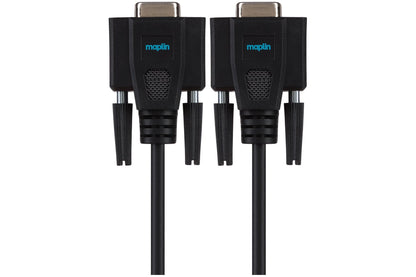 Câble nul modem RS232 série Maplin Premium femelle 9 broches - Noir, 3 m