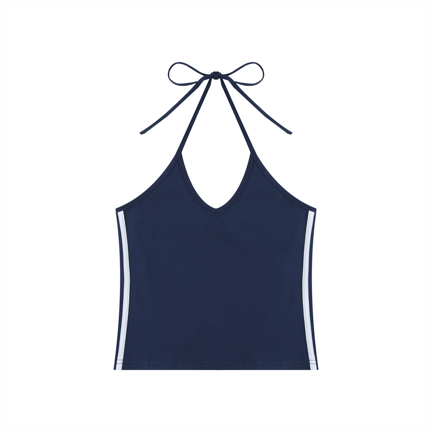 Women's Color Block Halter Crop Tank Top 210GSM