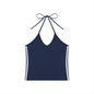 Women's Color Block Halter Crop Tank Top 210GSM