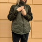 Women's Stand Collar Cotton Jacket - Zip Up Winter Coat with Pockets