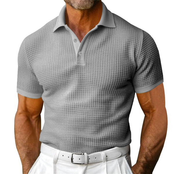 Polo à manches courtes gaufré homme