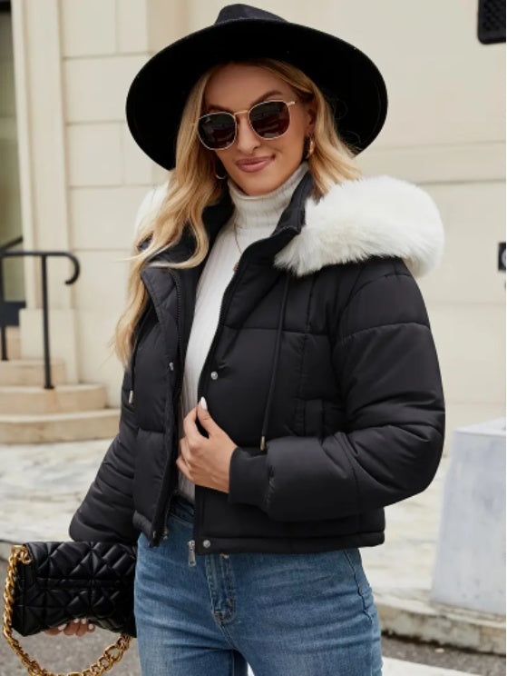 Women's Puffer Jacket With Faux