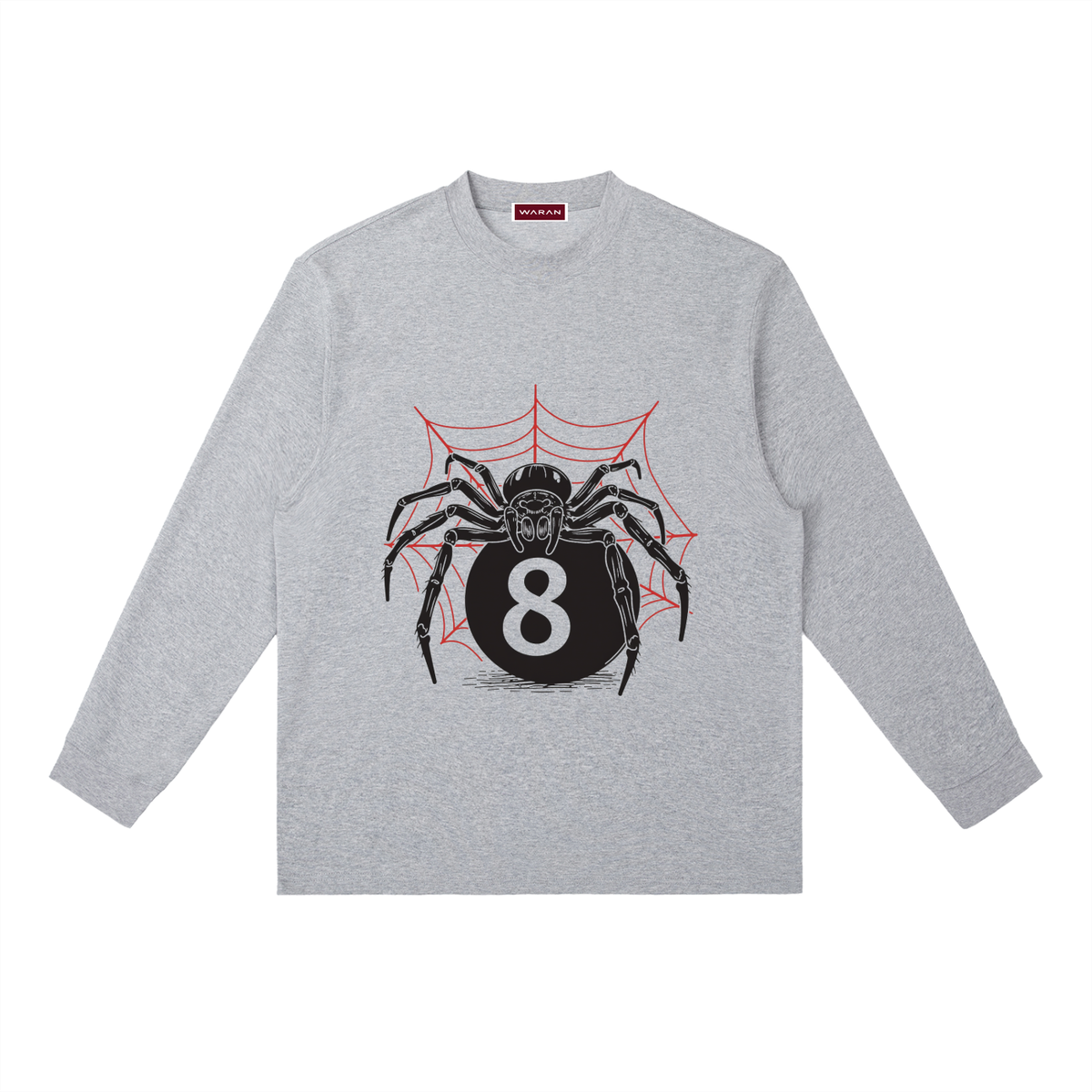 Crewneck Long-Sleeve T-Shirt | Spider Eight 280GSM