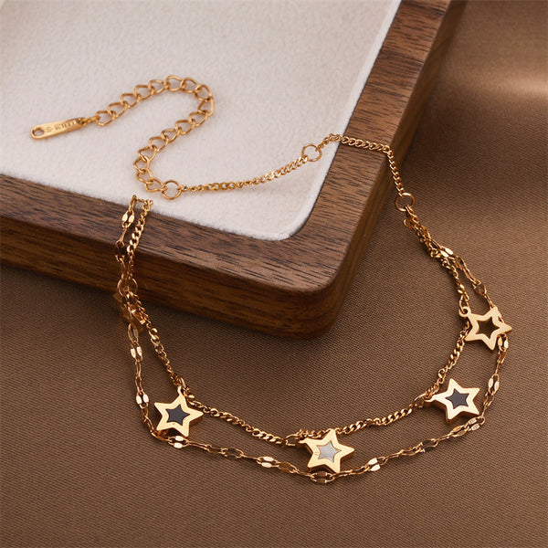 Double Layer Pentagram Titanium Steel Bracelet - Stuffs & Savers