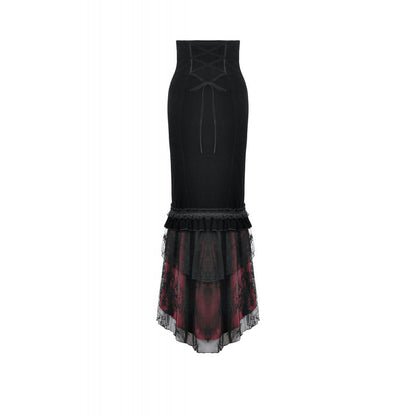 Dark in Love Gothic Elegant Velvet Mermaid Skirt