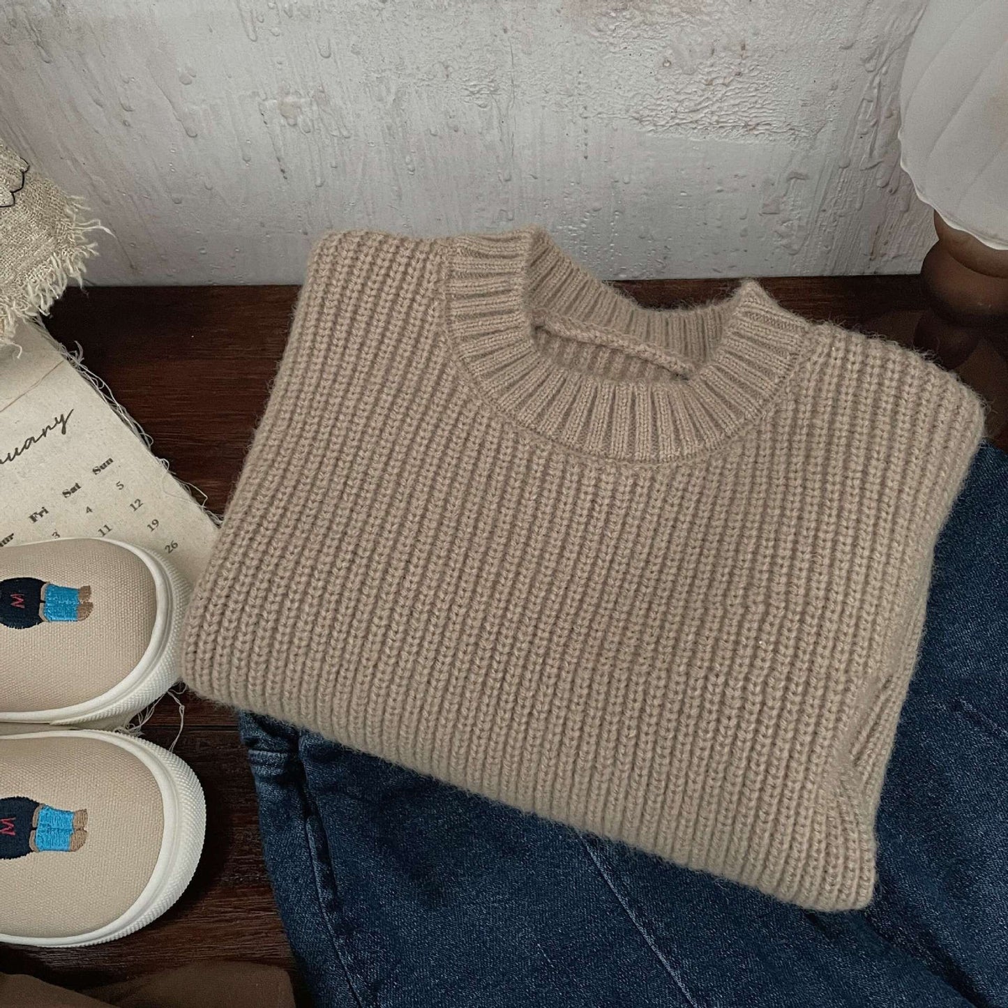 Western Style Loose-fitting Solid Color Long Sleeves