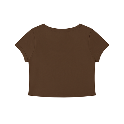 Women's Solid Color Slim Crop T-Shirt