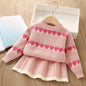 Girls Heart Knitted Suit