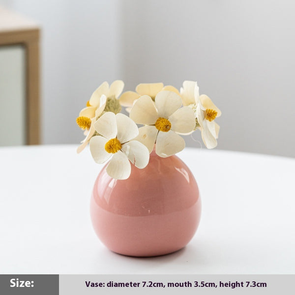 Wide-Mouth Ceramic Mini Vase