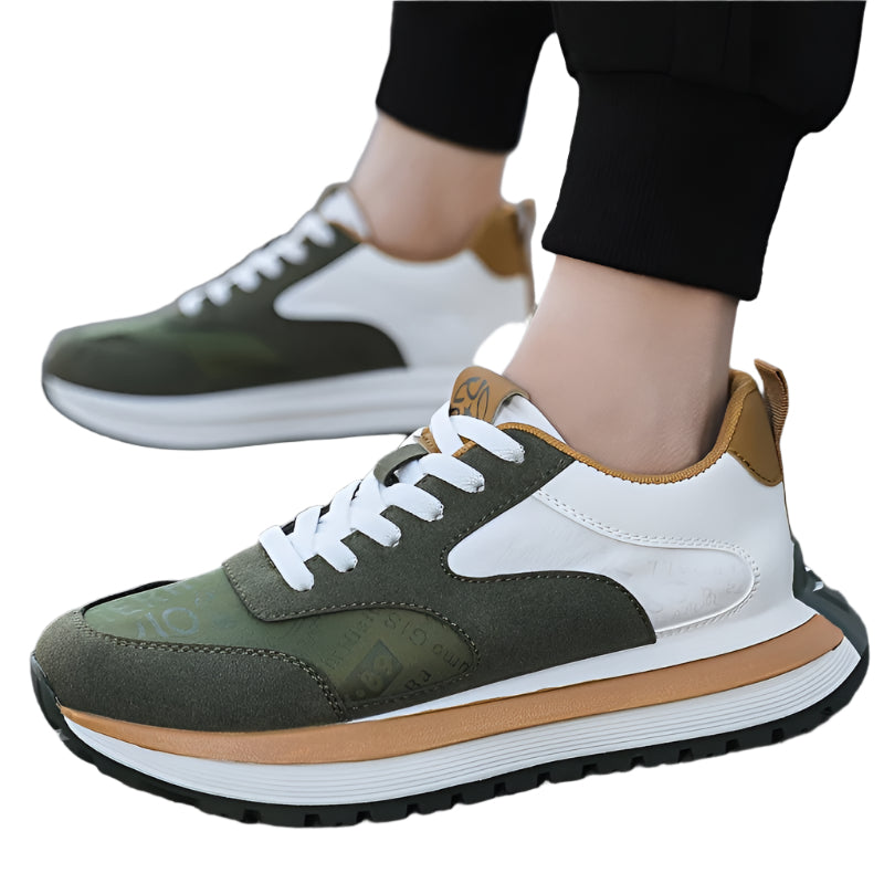 Baskets décontractées pour hommes - Chaussures confortables, antidérapantes, à lacets avec motif "TEAM" en relief
