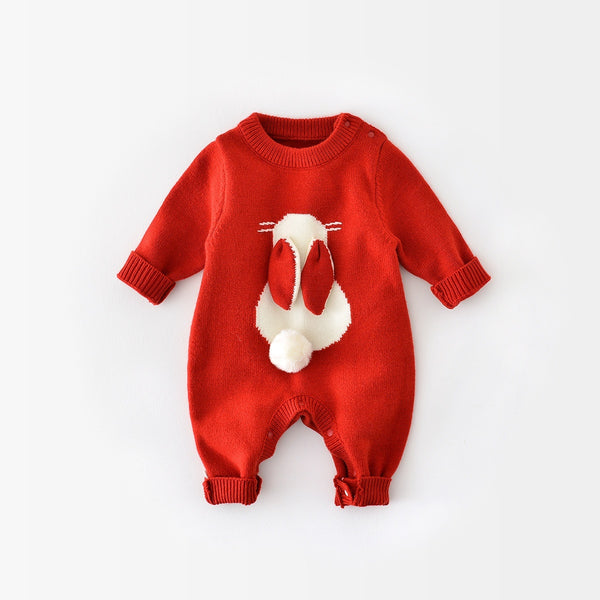 Baby Jumpsuit Cartoon Knitted Rabbit Sweater