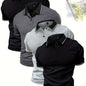 4-Pack Men's Summer Polo Shirts, Solid Color Short Sleeve, Regular Fit, Knit Stretch, Casual Sportswear Tops