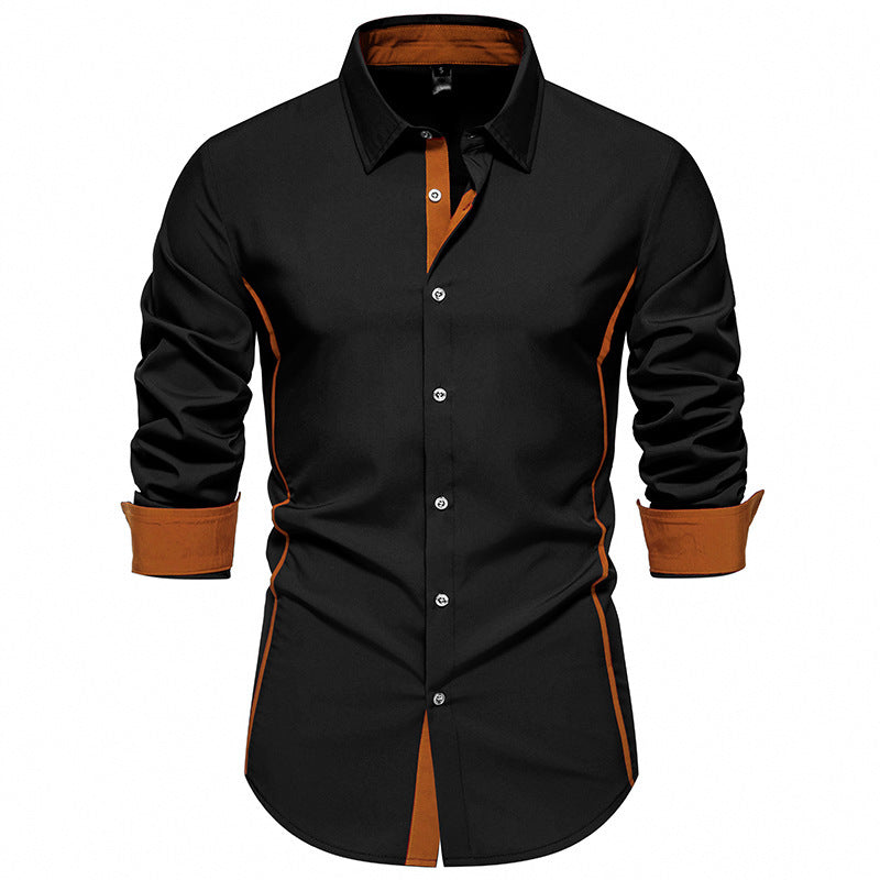 Chemise bicolore mode décontractée européenne et américaine
