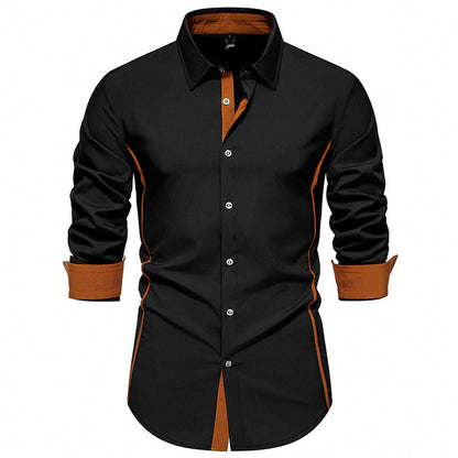 Chemise bicolore mode décontractée européenne et américaine