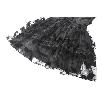 Dark in Love Morwenna Bat Mesh Layered Goth Mini Dress