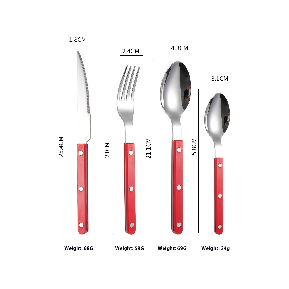 Stainless Steel Tableware Clip Handle Hotel Western Dinner Set