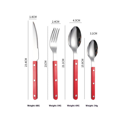 Stainless Steel Tableware Clip Handle Hotel Western Dinner Set